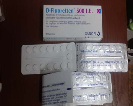 Thực hư D-fluoretten 500 i.e chứa chất chống chỉ đinh cho trẻ sơ sinh ?